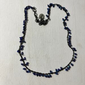 Zad Shades of Blue Necklace Delicate Dainty Chain 16"